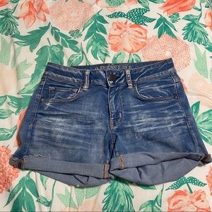 EA light washed midi shorts